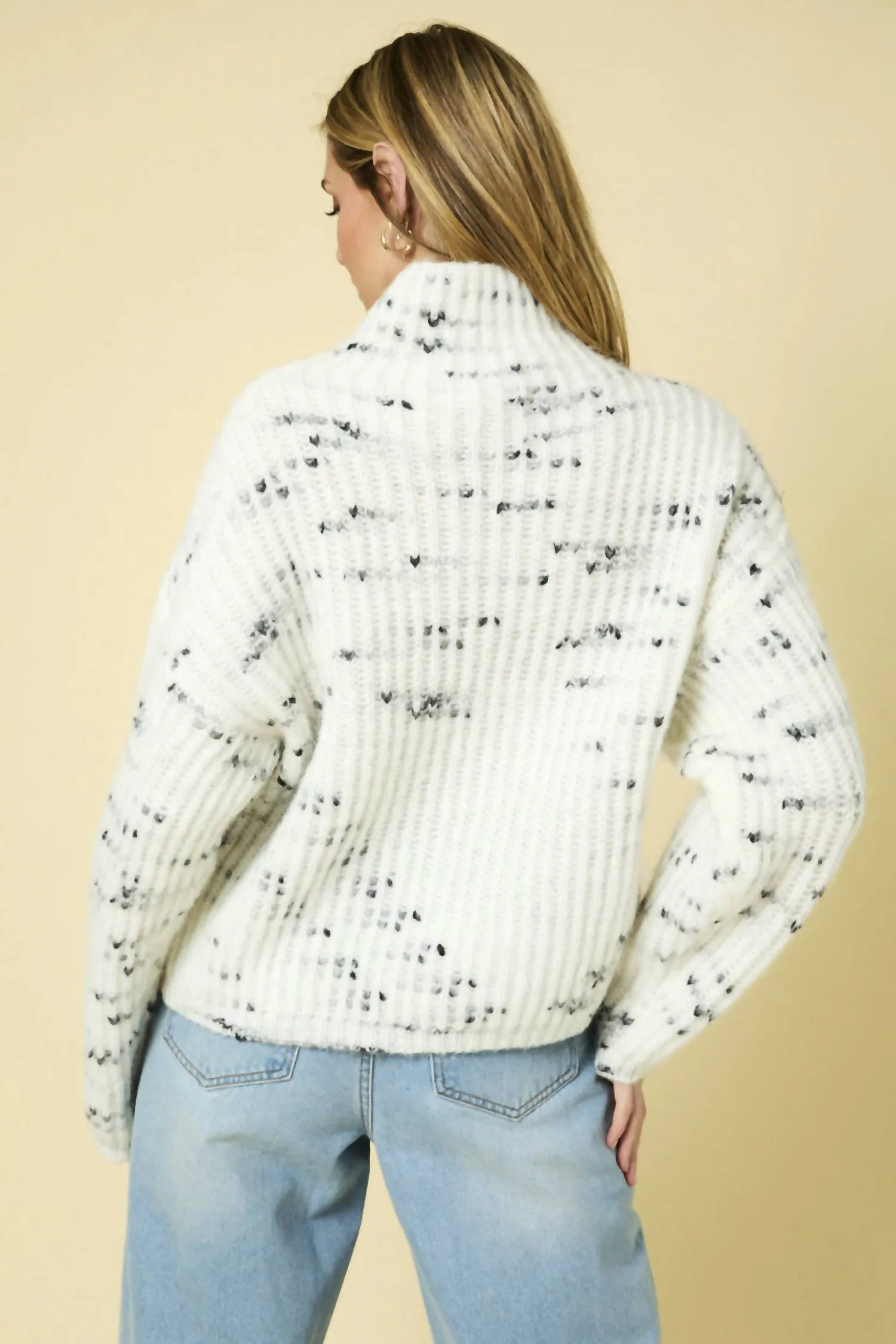 Blizzard Polar Neck Sweater In White