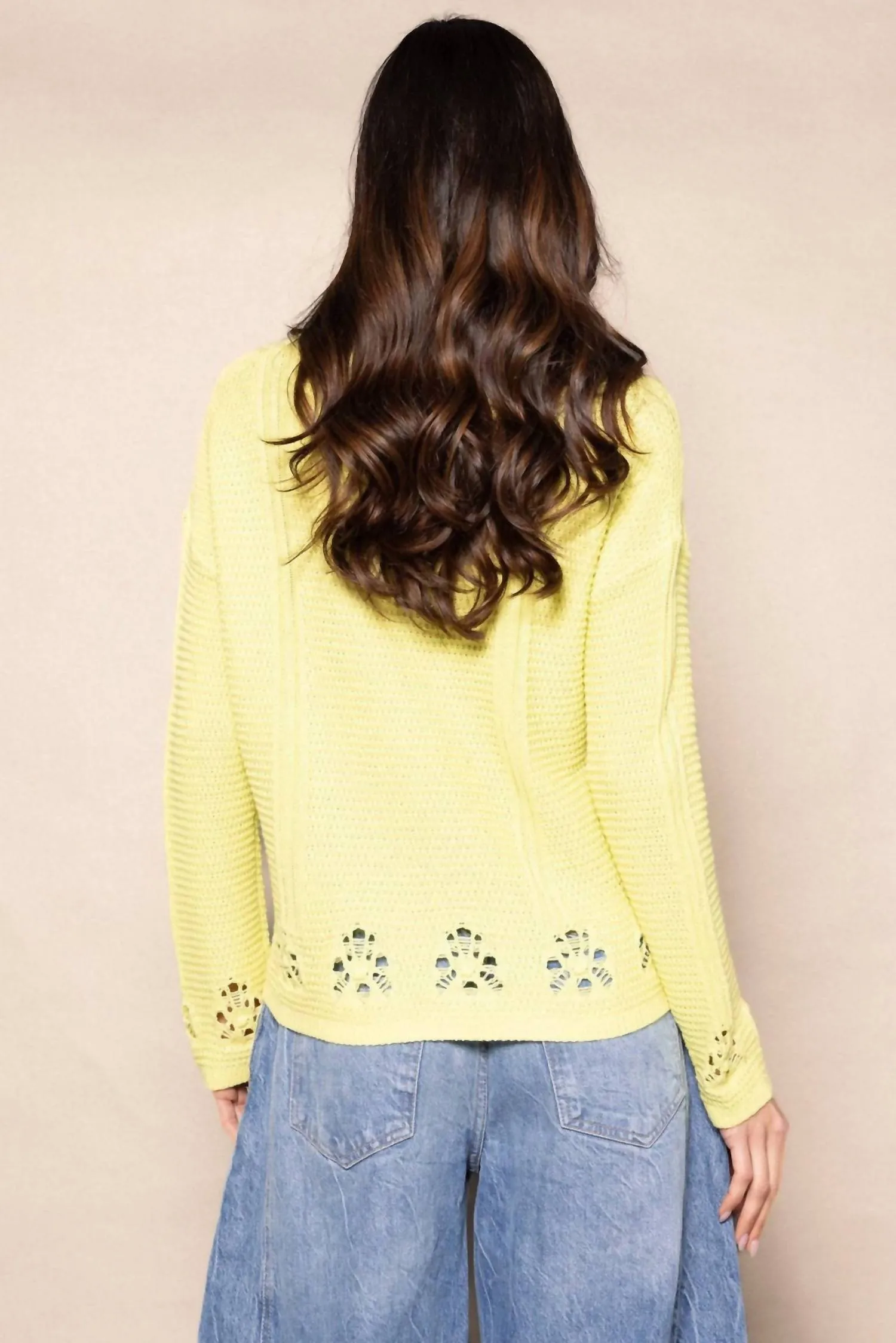 Boho Bliss Sweater In Limelight