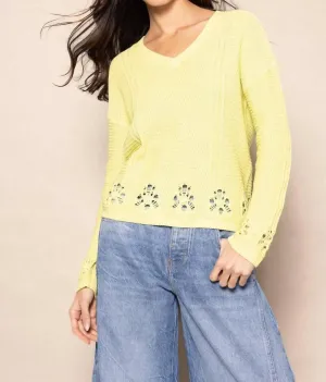 Boho Bliss Sweater In Limelight