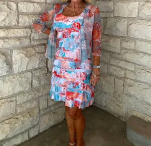 Bolero Jacket In Tropical Print