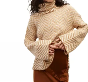 Bolina Sweater In Camel Herringbone