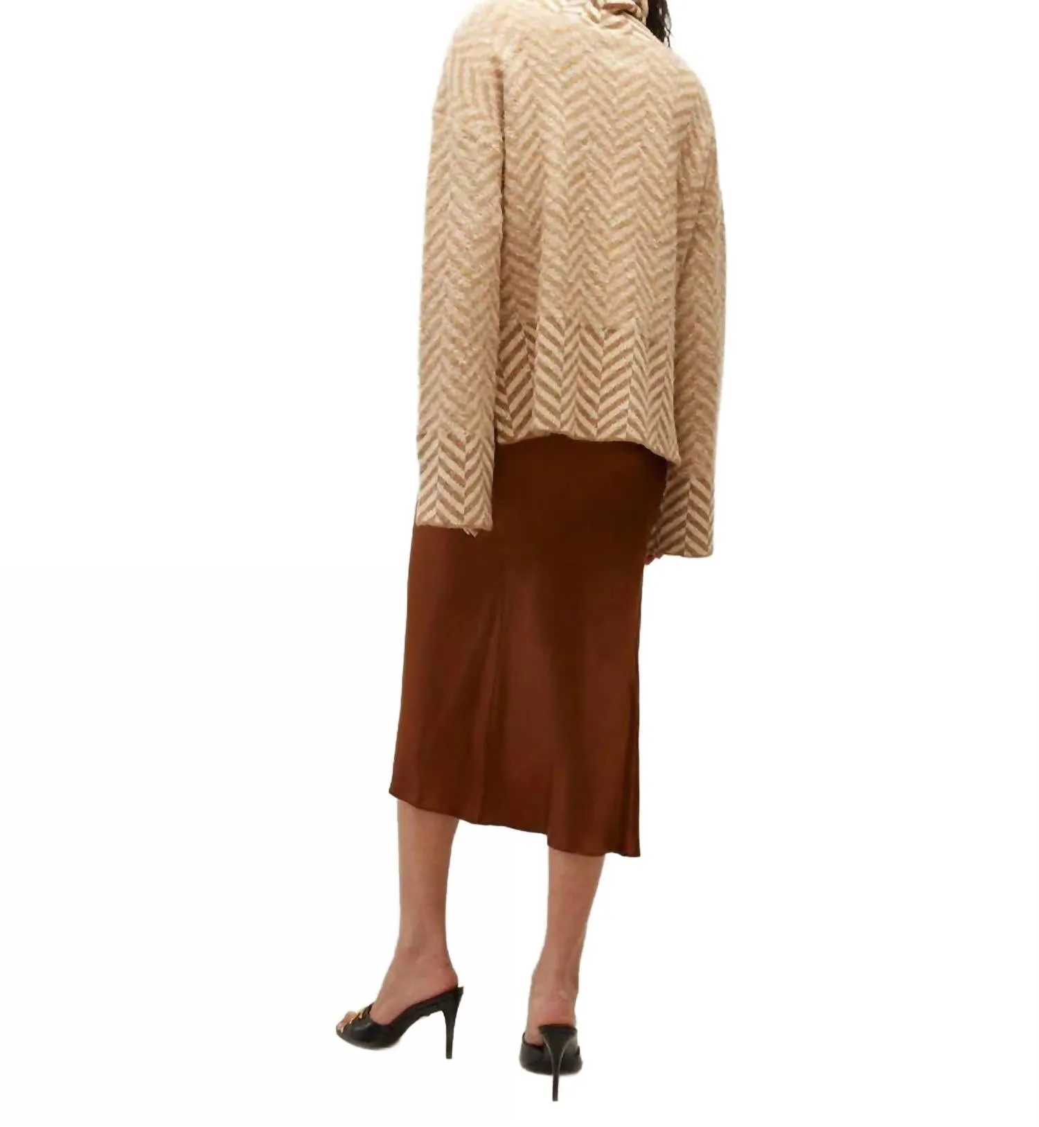 Bolina Sweater In Camel Herringbone