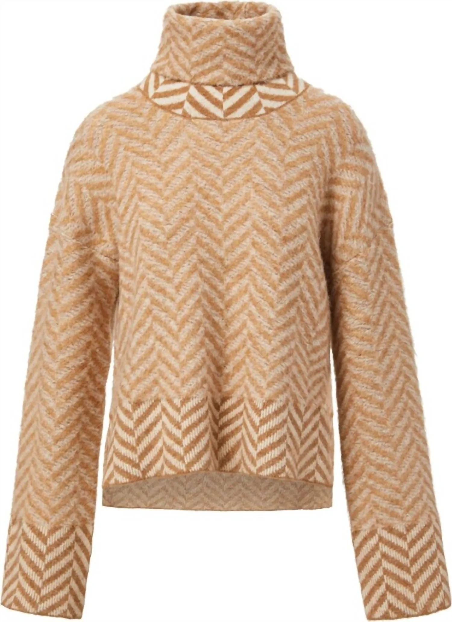 Bolina Sweater In Camel Herringbone