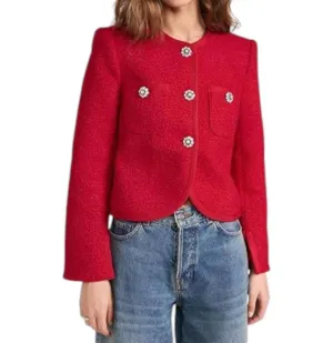 Boucle Junia Jacket In Red