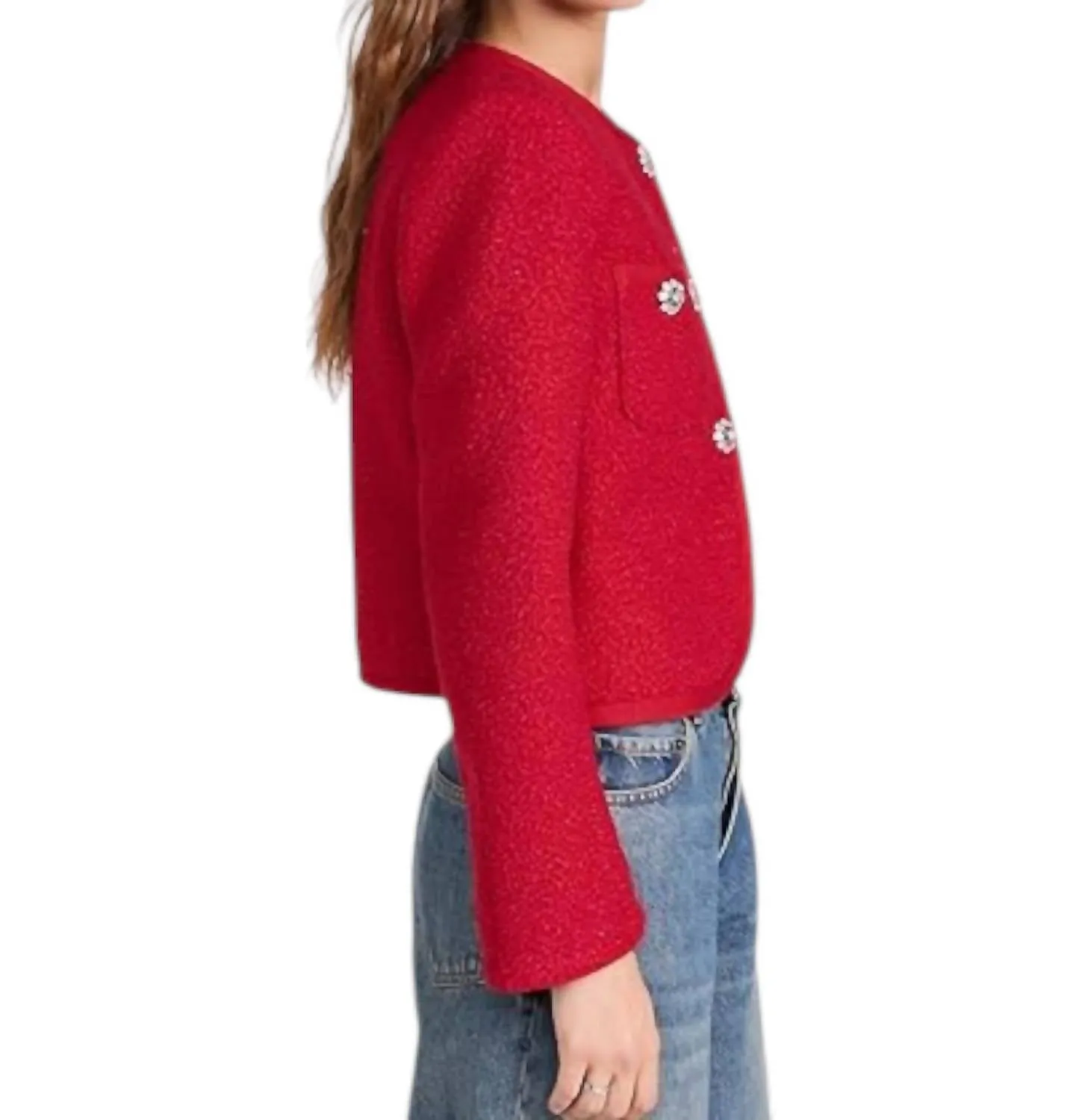 Boucle Junia Jacket In Red