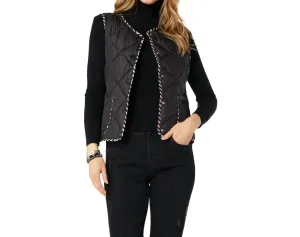 Braylin Reversible Quilted Vest In Black