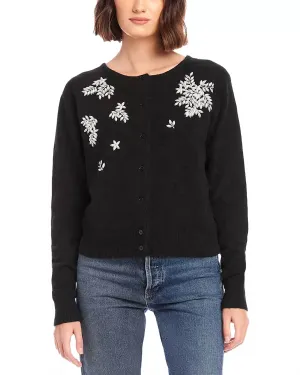 Bree Embellished Cardigan In Black