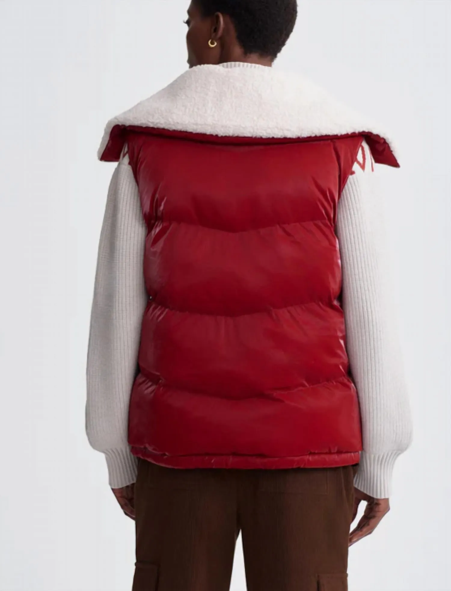 Brock Puffer Gilet Vest In Red