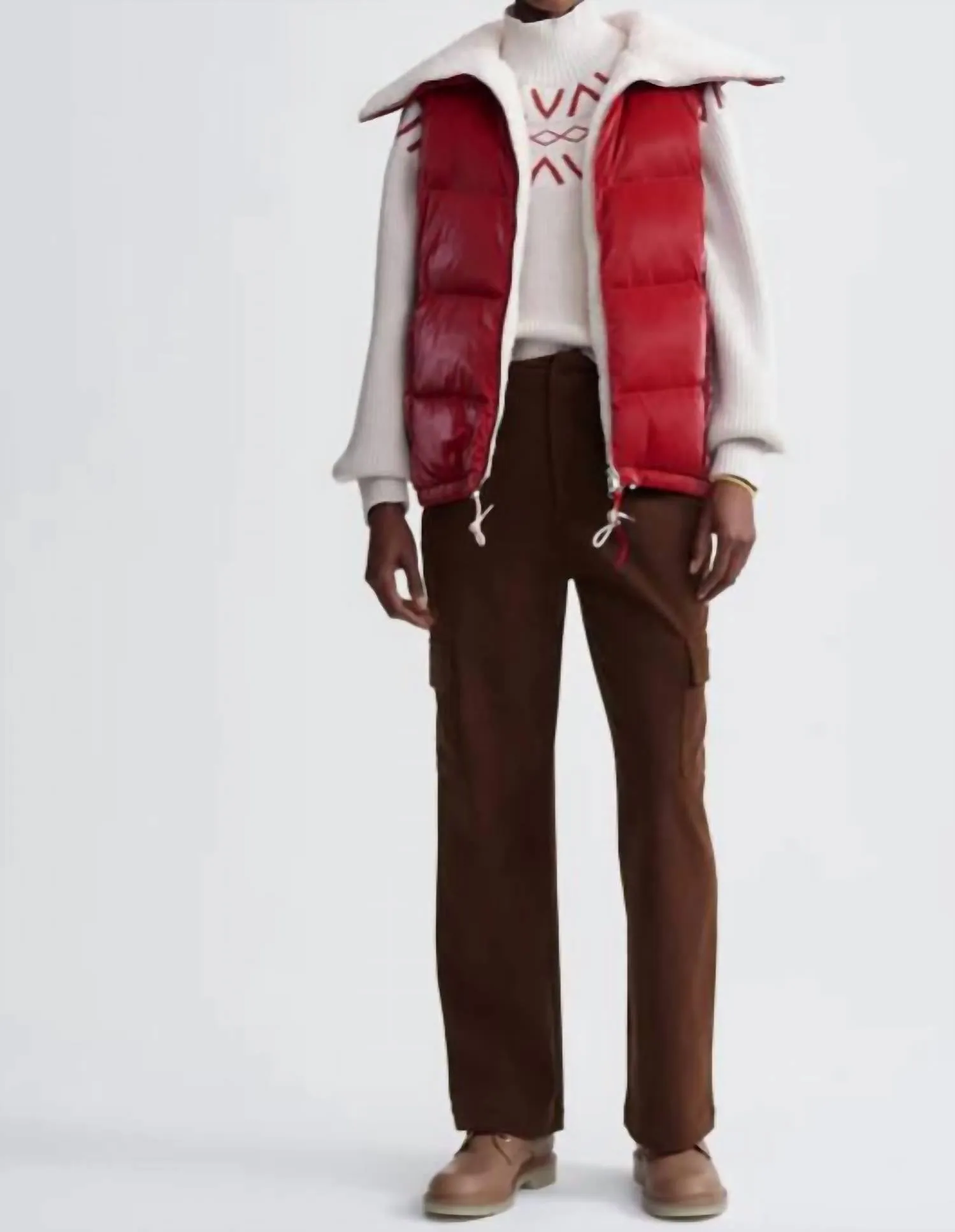 Brock Puffer Gilet Vest In Red