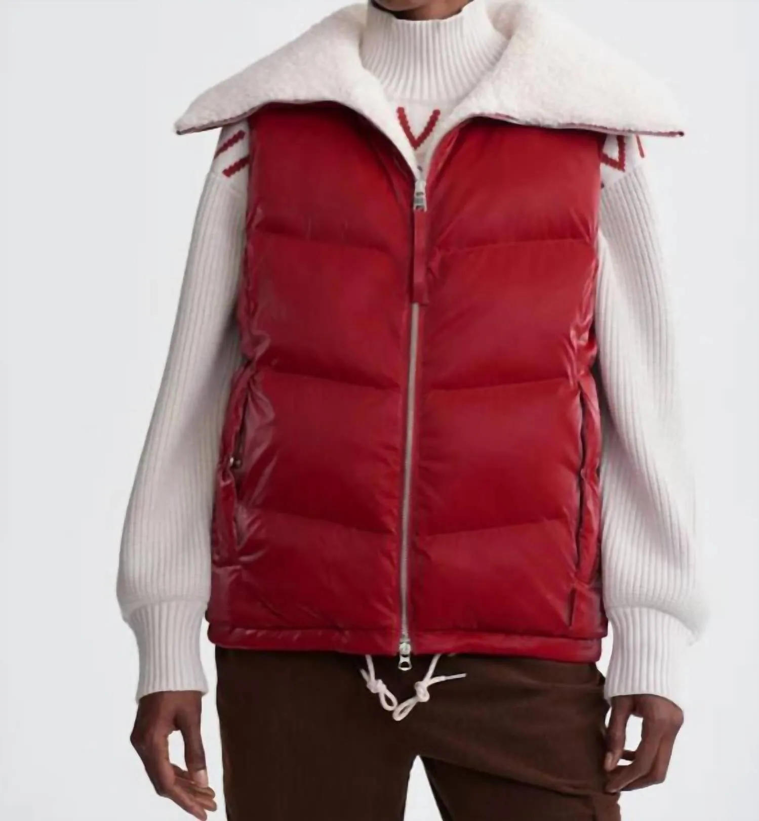 Brock Puffer Gilet Vest In Red