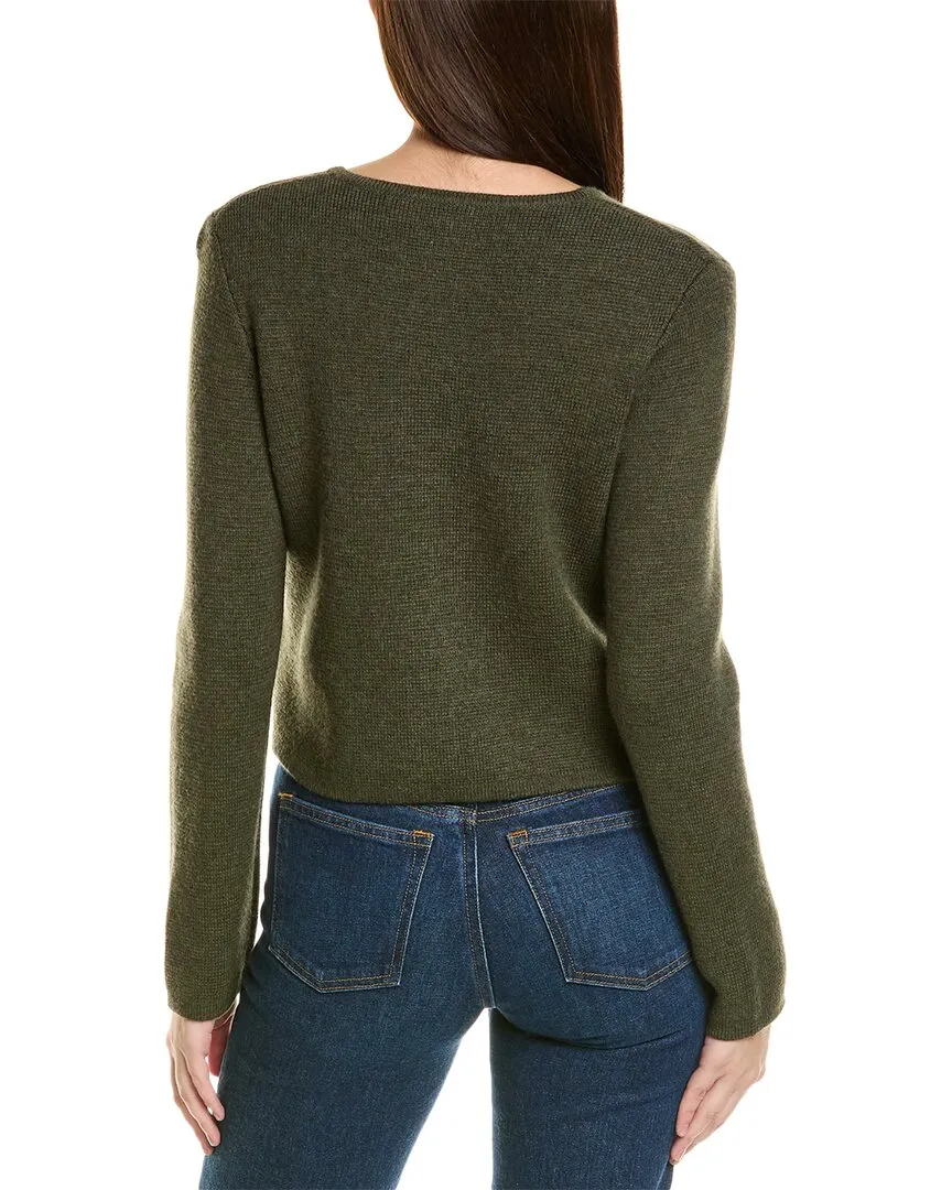 Bruno Magli Cropped Crewneck Wool Jacket