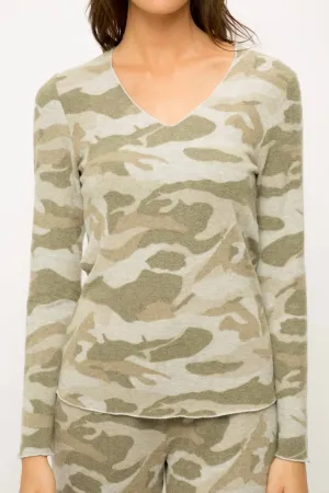 Brushed Knit Camo Top