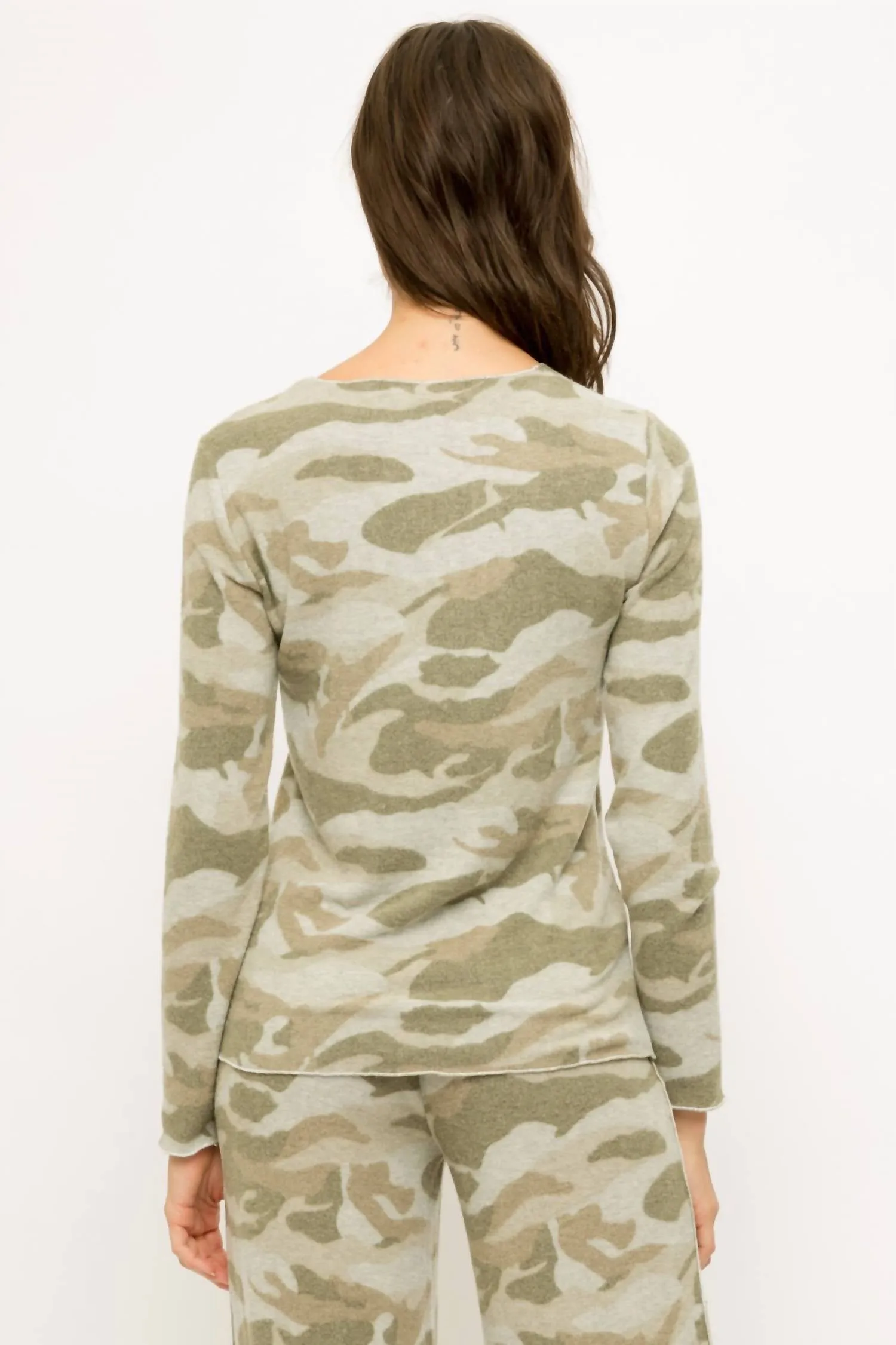 Brushed Knit Camo Top