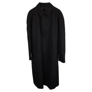 Burberry Long Camden Heritage Car Coat in Navy Blue Wool