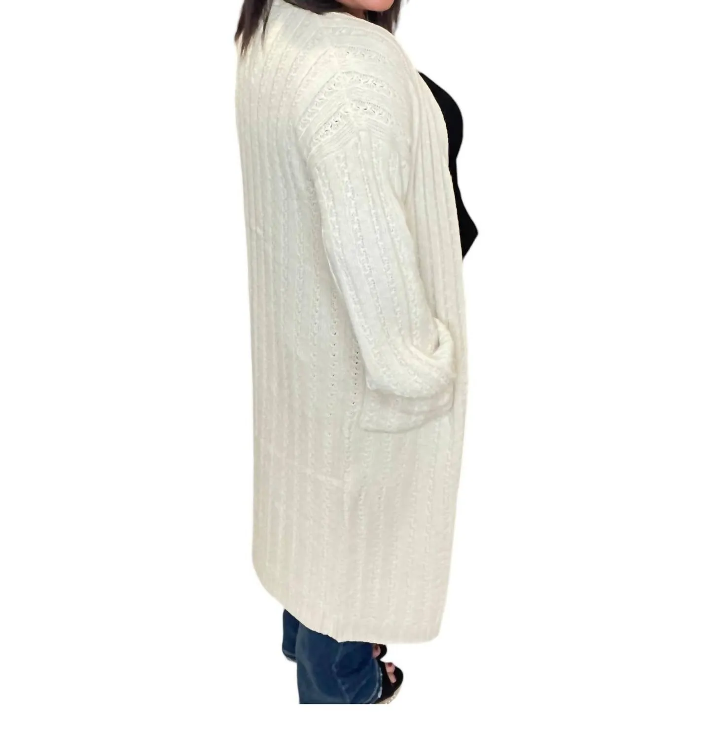 Button Up Sweater Cardigan In Vanilla