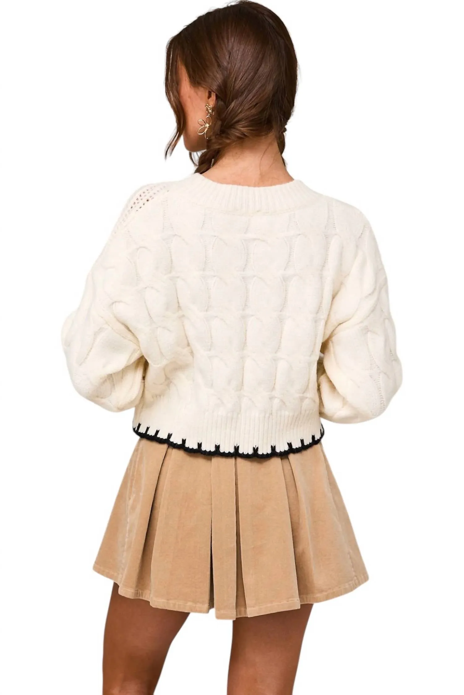 Cable & Stitch Sweater In White