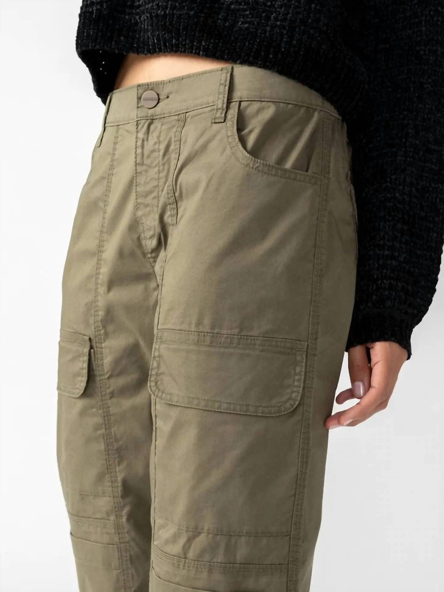 Cali Cargo Standard Rise Pant In Mossy Green