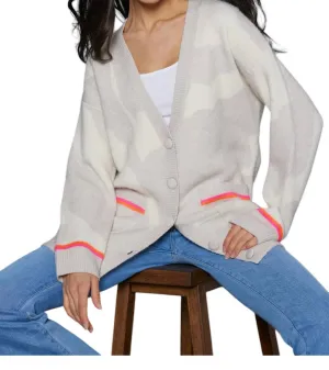 Camo Cloud Cardigan In Oat/ivory