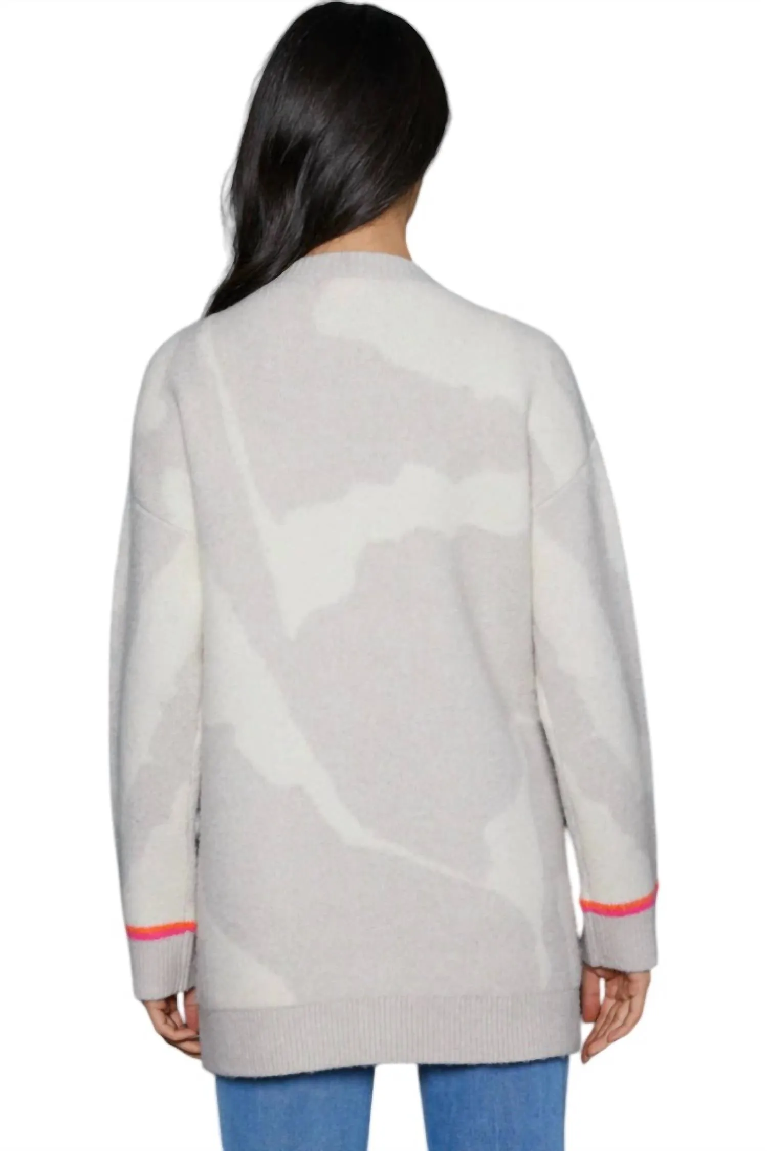 Camo Cloud Cardigan In Oat/ivory