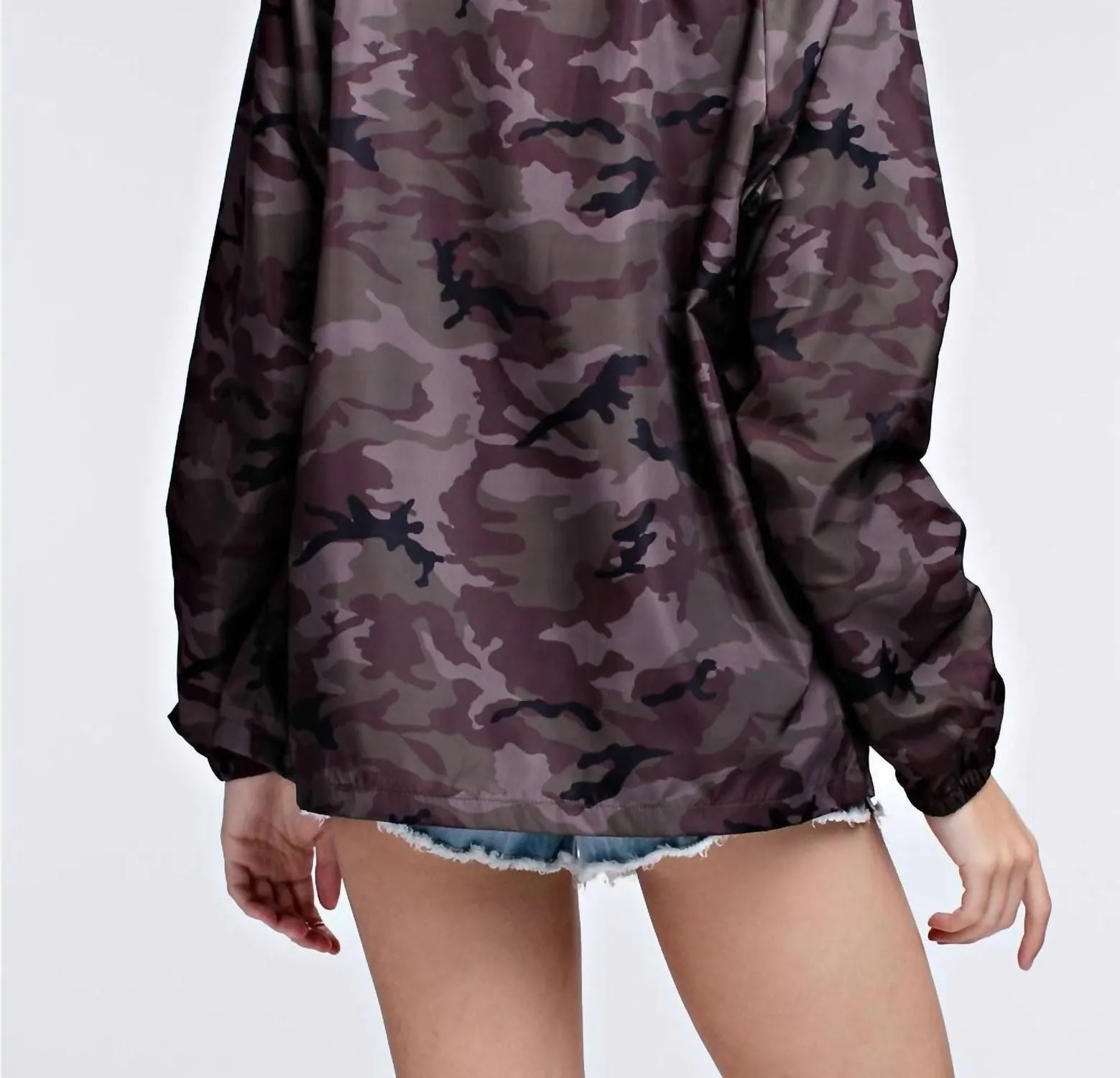 Camo Coaches Jacket In Gray