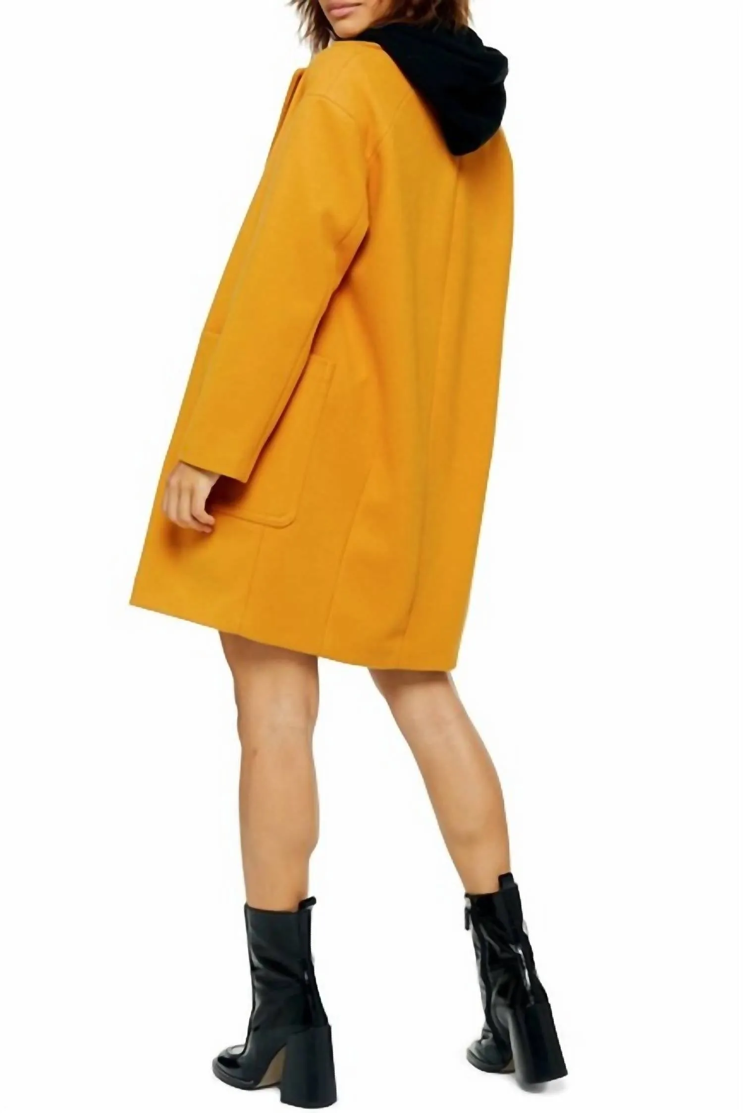 Carly Oversized Slouchy Coat In Mustard