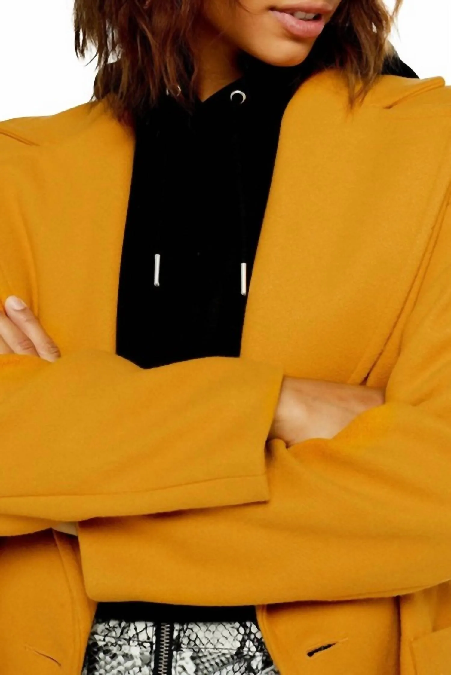 Carly Oversized Slouchy Coat In Mustard