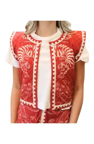 Carmen Vest In Scarlet Tiger