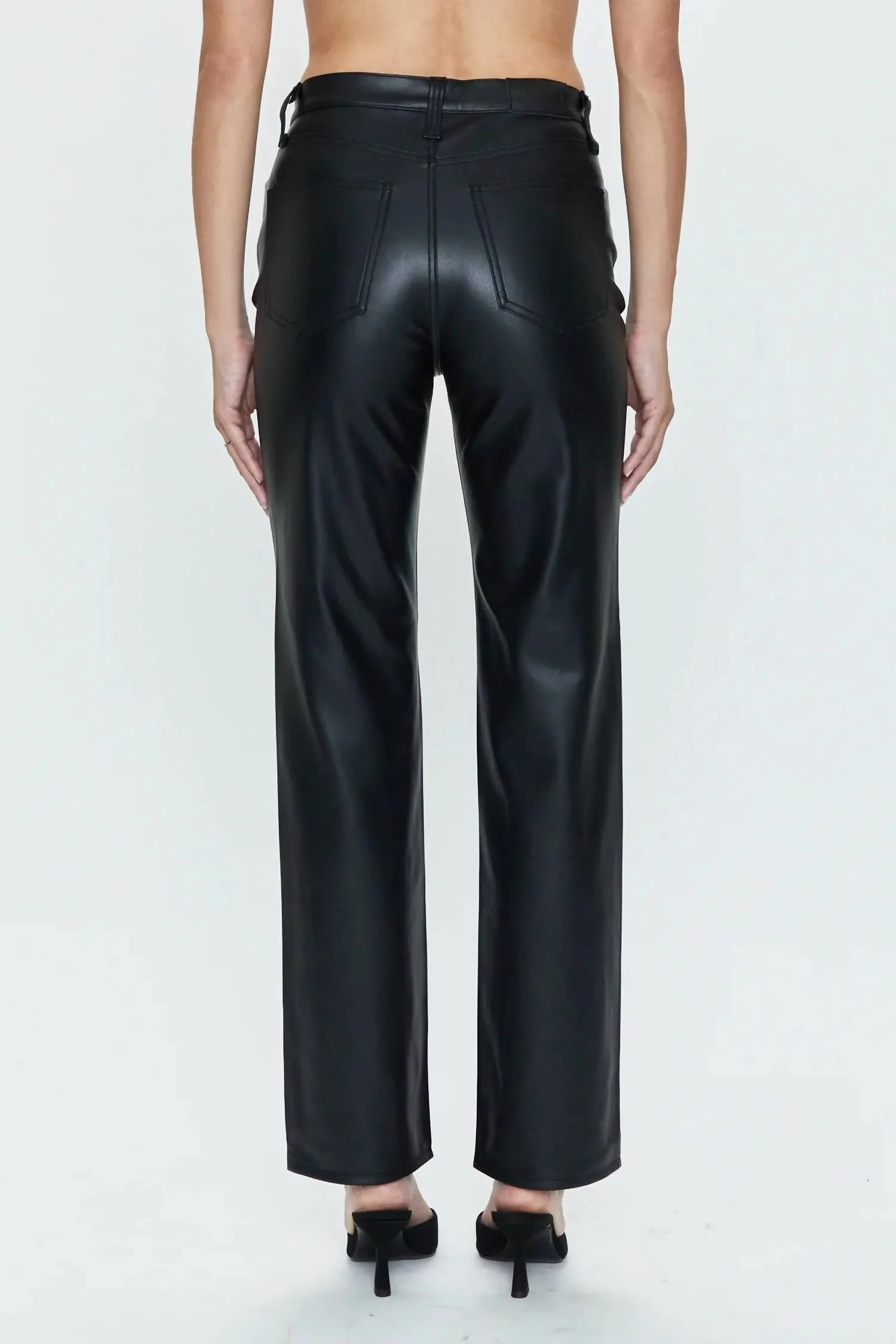 Cassie Super High Rise Straight Pant In Slate Black