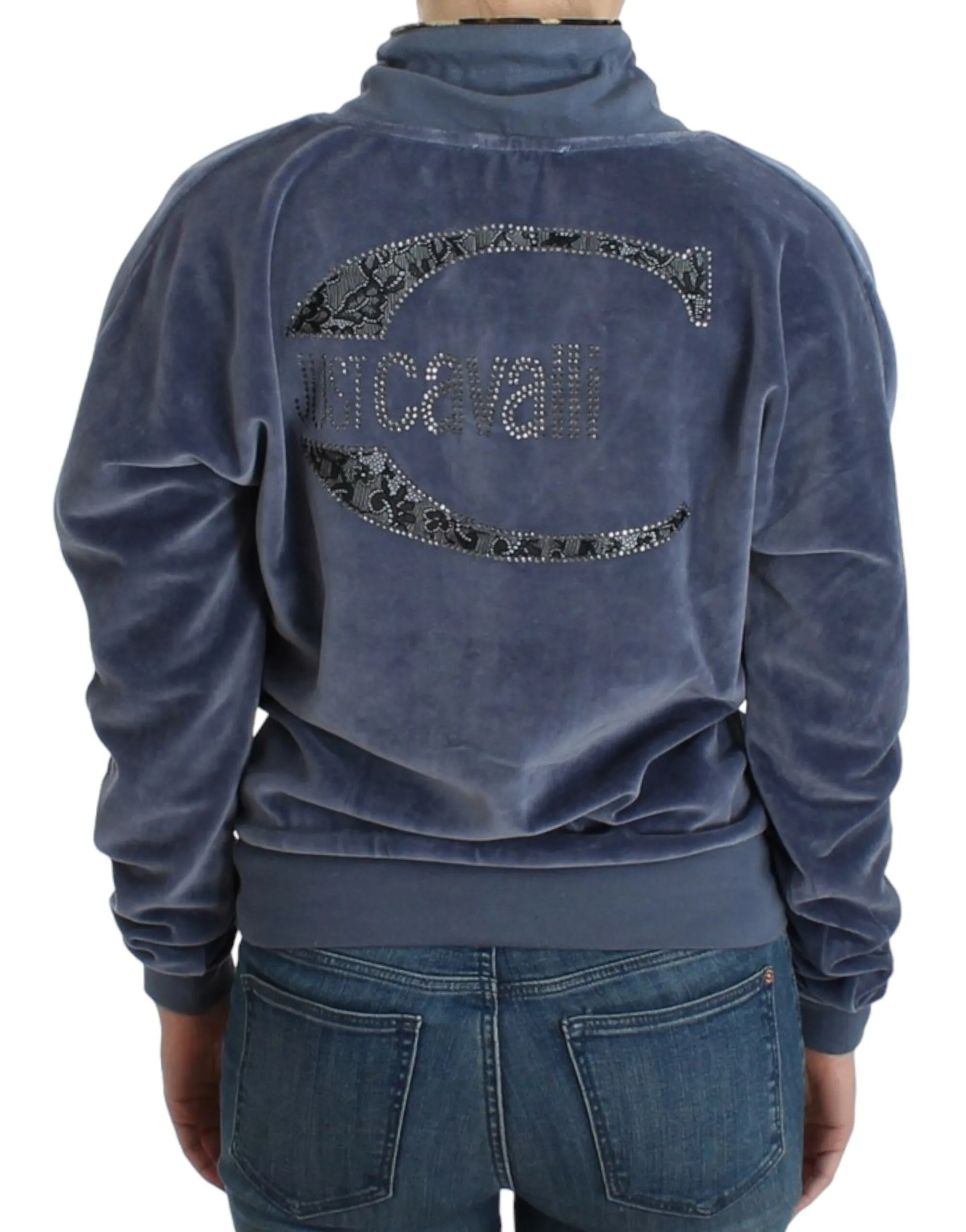 Cavalli Elegant Mock Sweater with Rhinestone Women's Detail