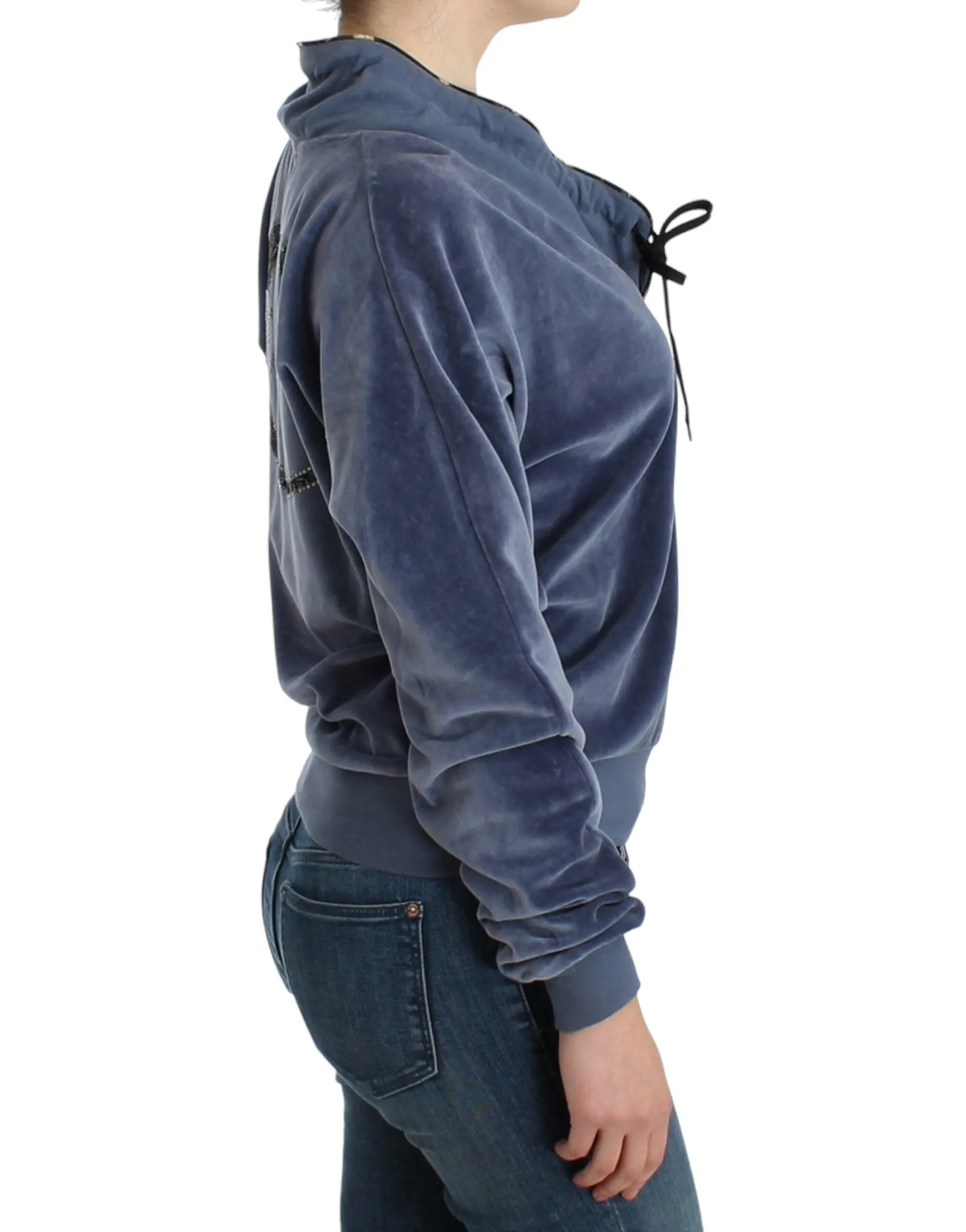 Cavalli Elegant Mock Sweater with Rhinestone Women's Detail