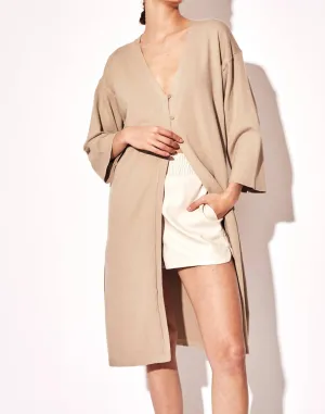 Celestial Maxi Cardigan In Brown