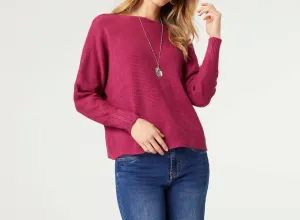 Ciana Pullover Sweater In Cranberry