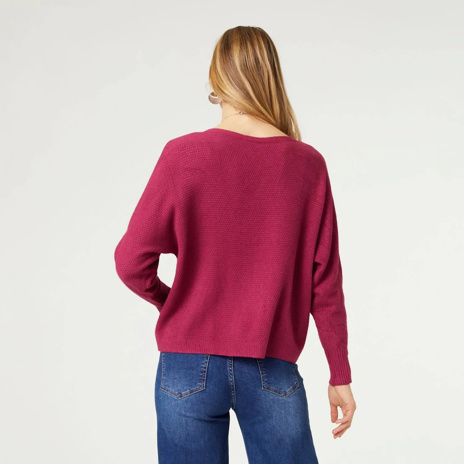 Ciana Pullover Sweater In Cranberry