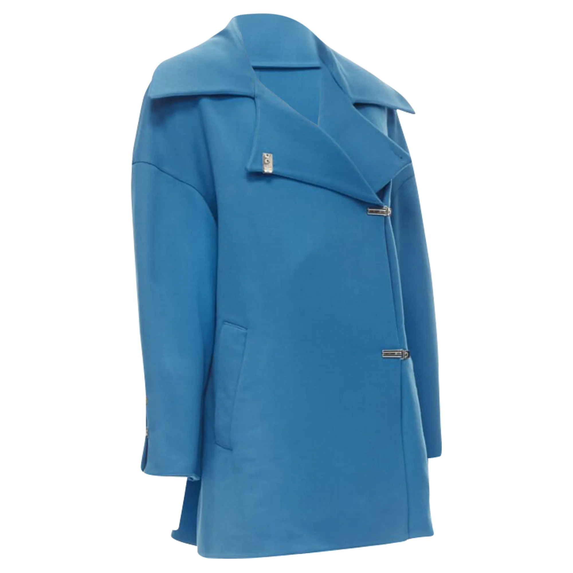 Claude Montana wool metal clasp button overcoat