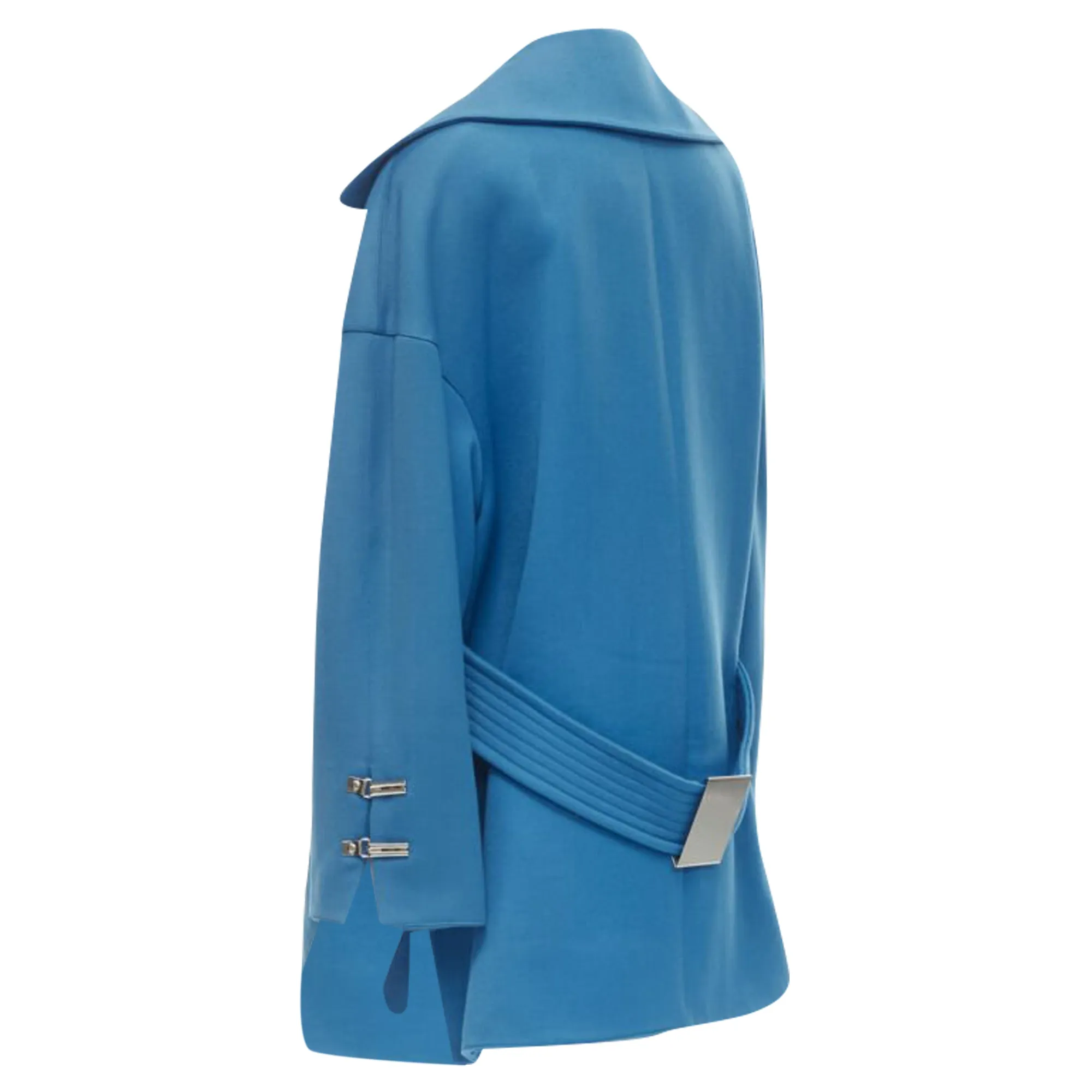 Claude Montana wool metal clasp button overcoat
