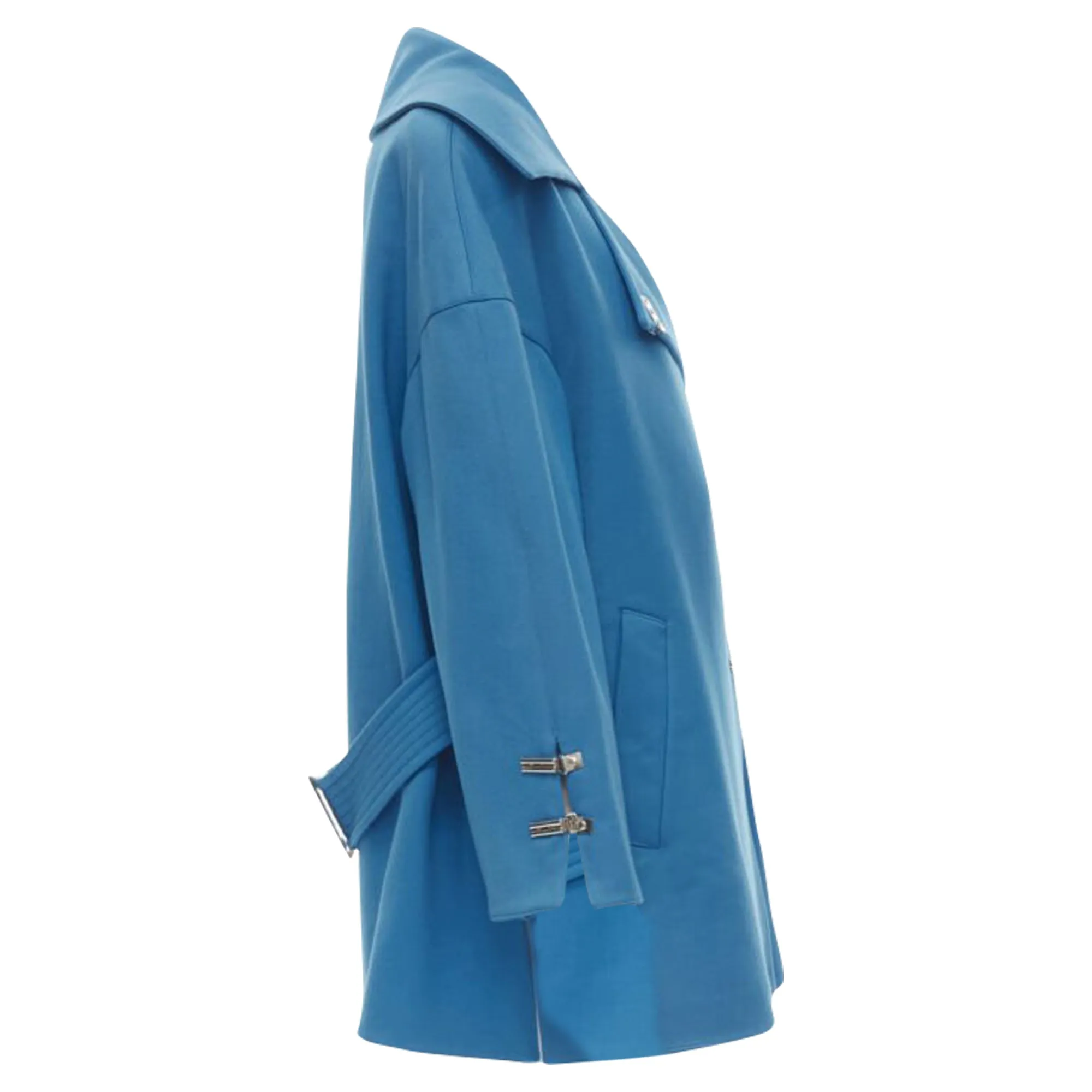 Claude Montana wool metal clasp button overcoat