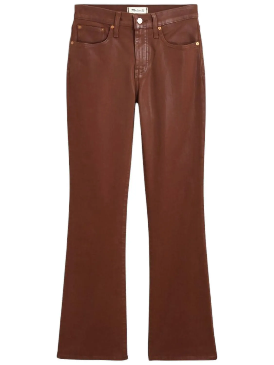 Coated Jeans Kickout Crop Pants In Hot Cocoa