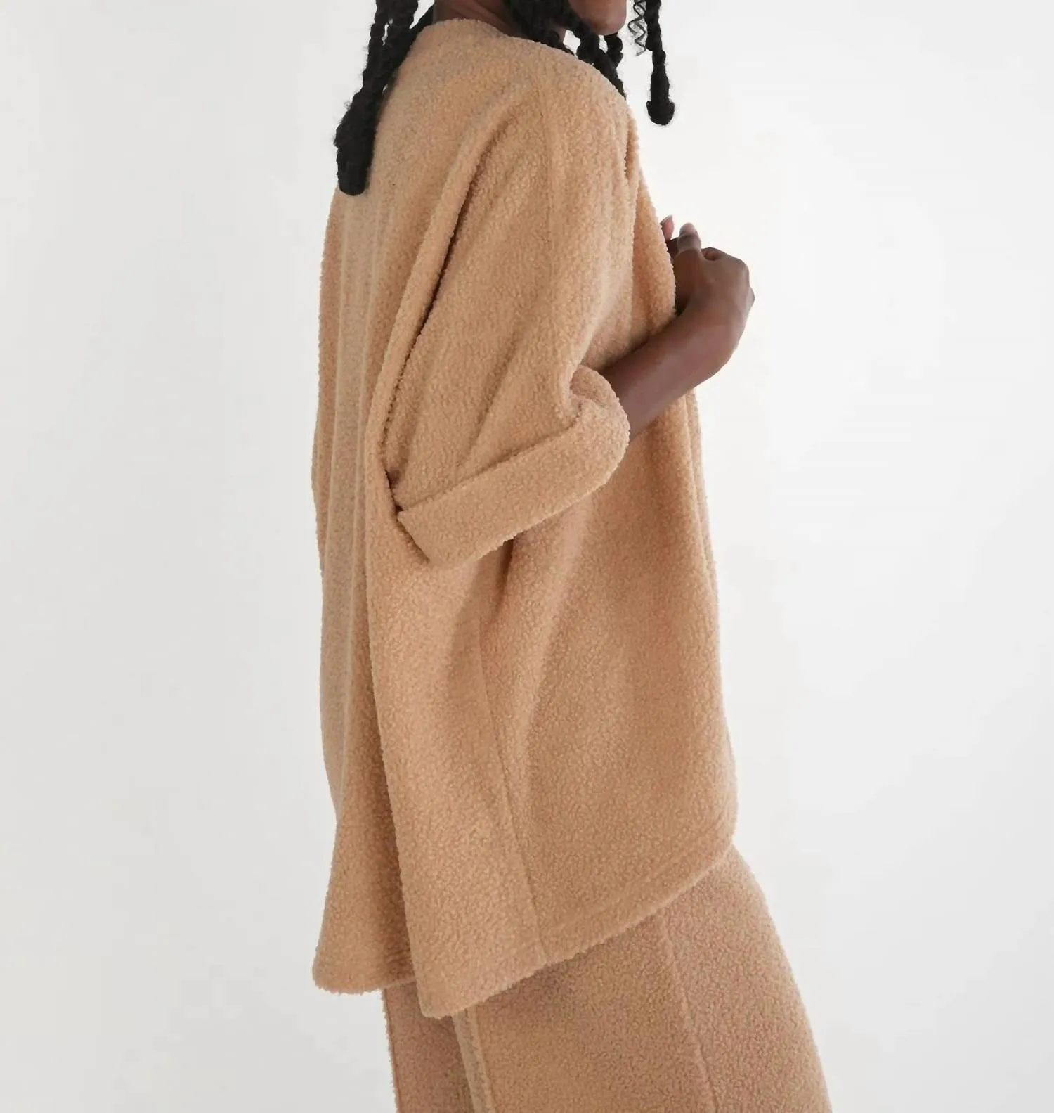 Coco Cape Cardigan In Teddy
