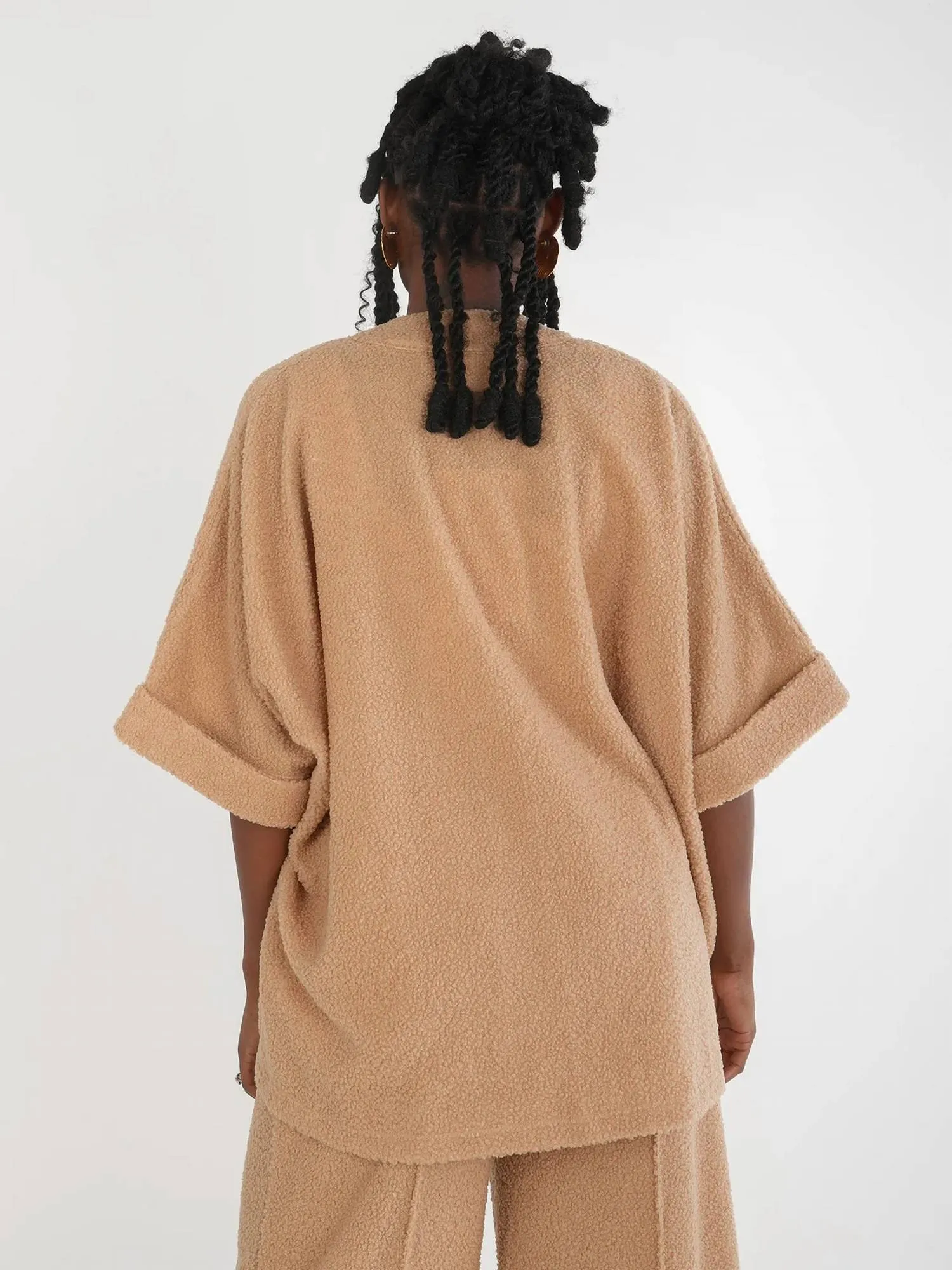 Coco Cape Cardigan In Teddy