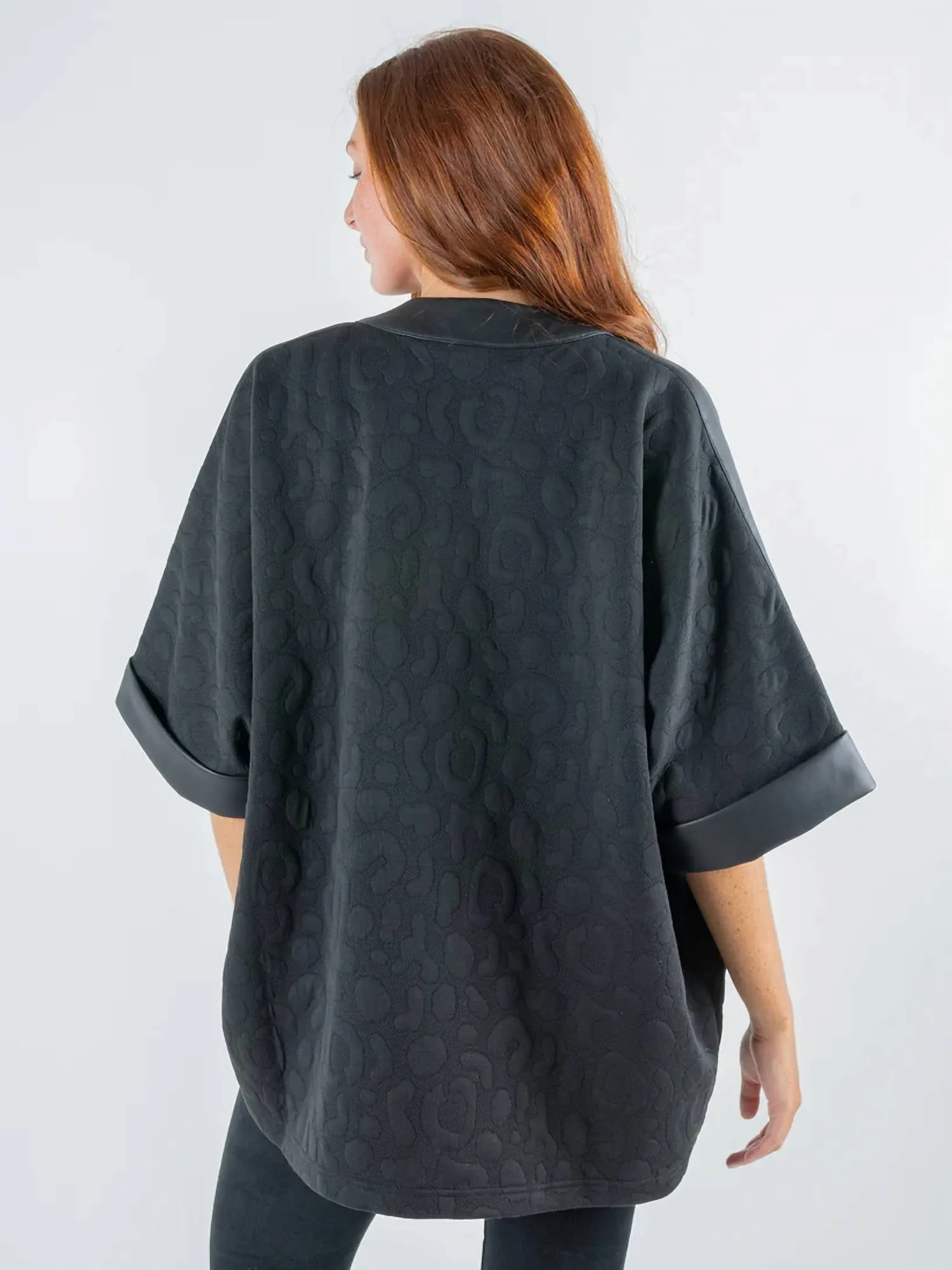 Coco Cape In Jet Black Cheetah