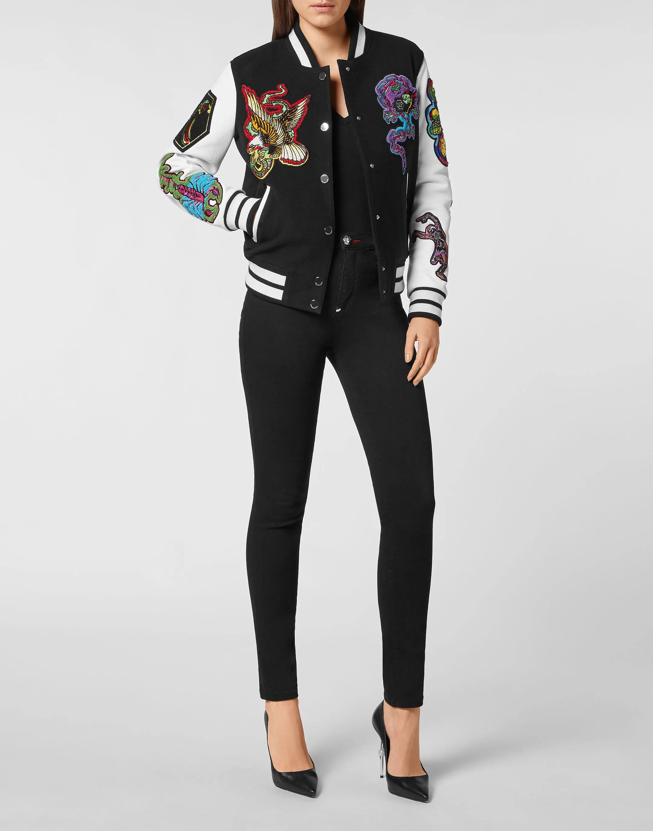 College Bomber Leather sleeves Tattoo Patches