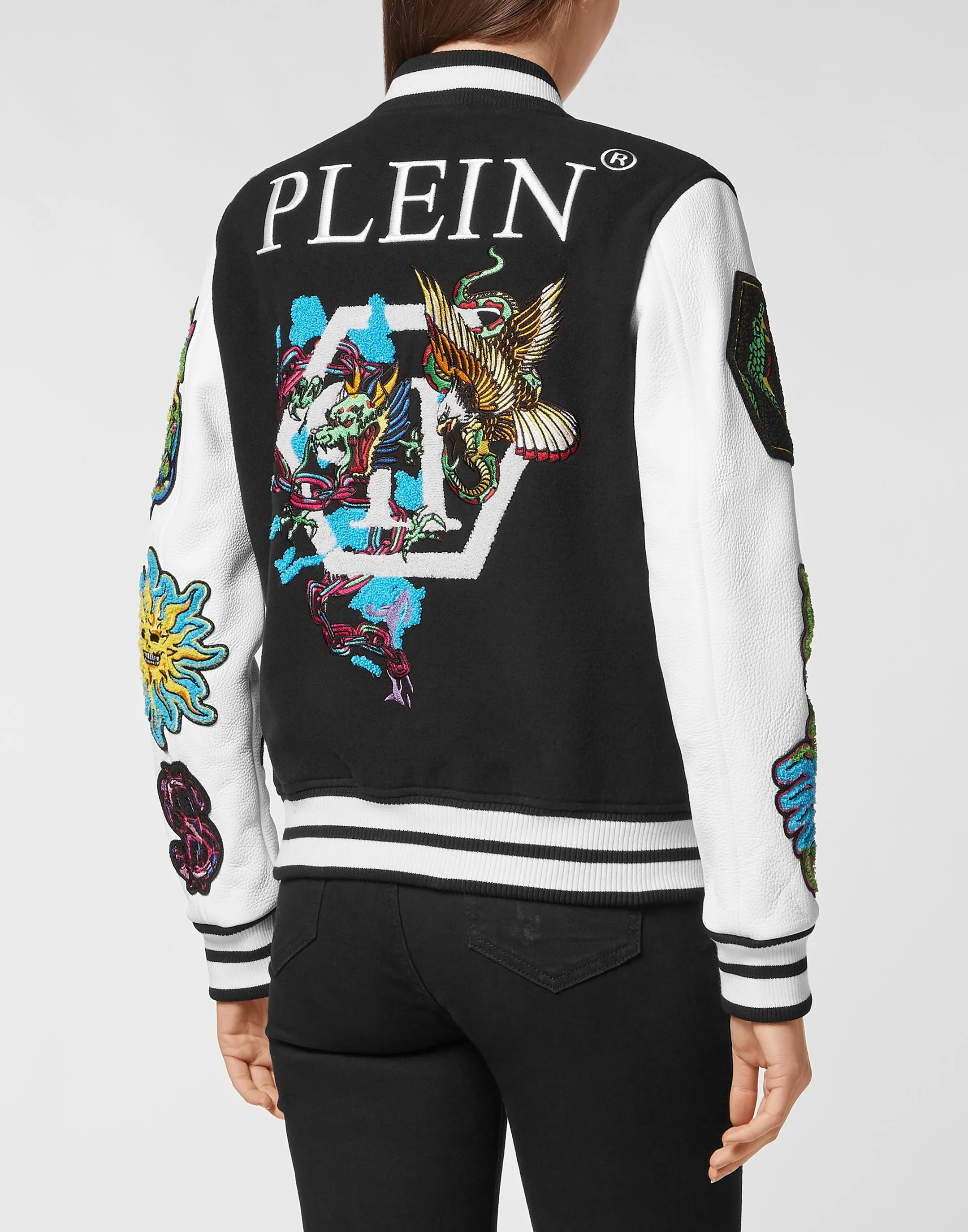College Bomber Leather sleeves Tattoo Patches