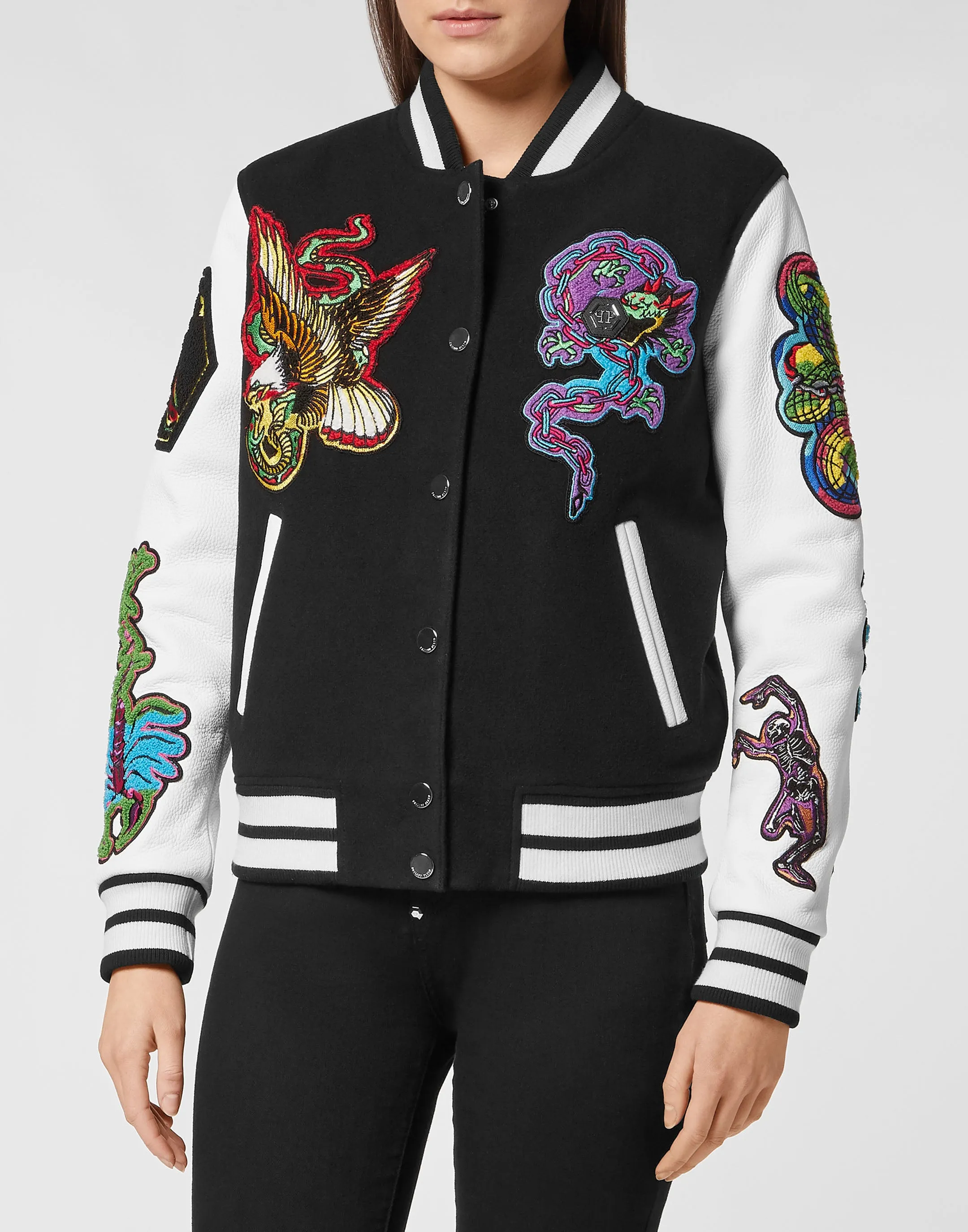 College Bomber Leather sleeves Tattoo Patches