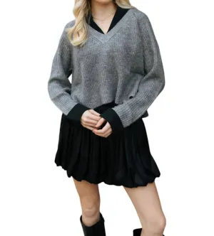 Combo Sweater In Grey