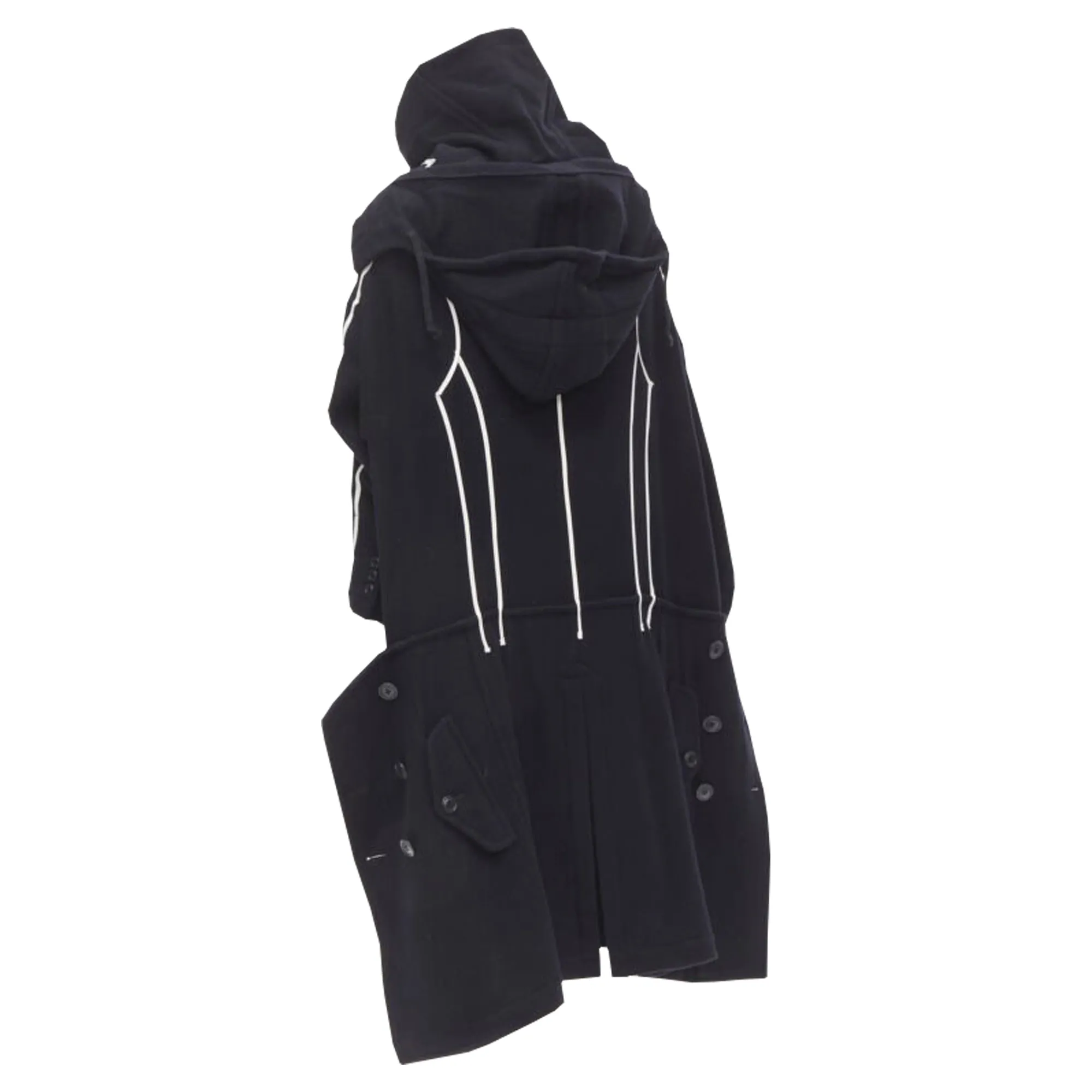 Comme Des Garcons trompe l'oeil piping trench coat