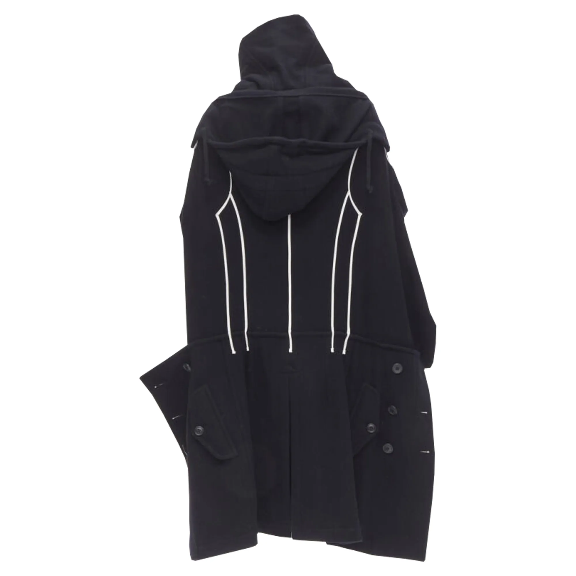 Comme Des Garcons trompe l'oeil piping trench coat