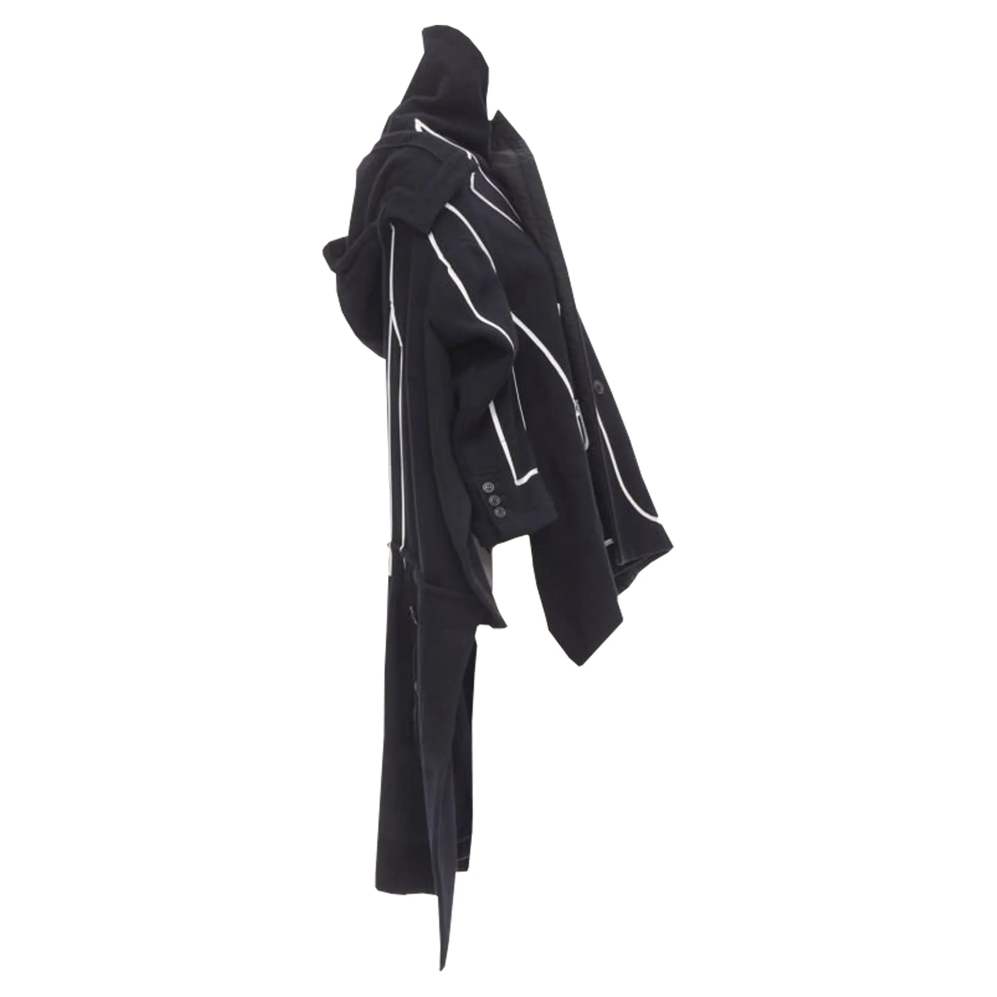 Comme Des Garcons trompe l'oeil piping trench coat