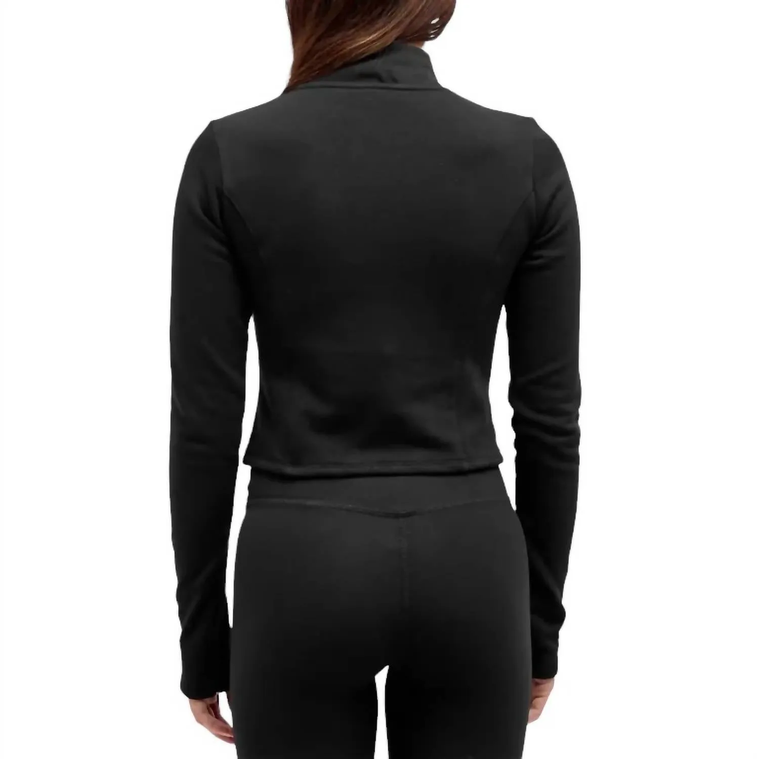 Compression Terry Mock Jacket In Black