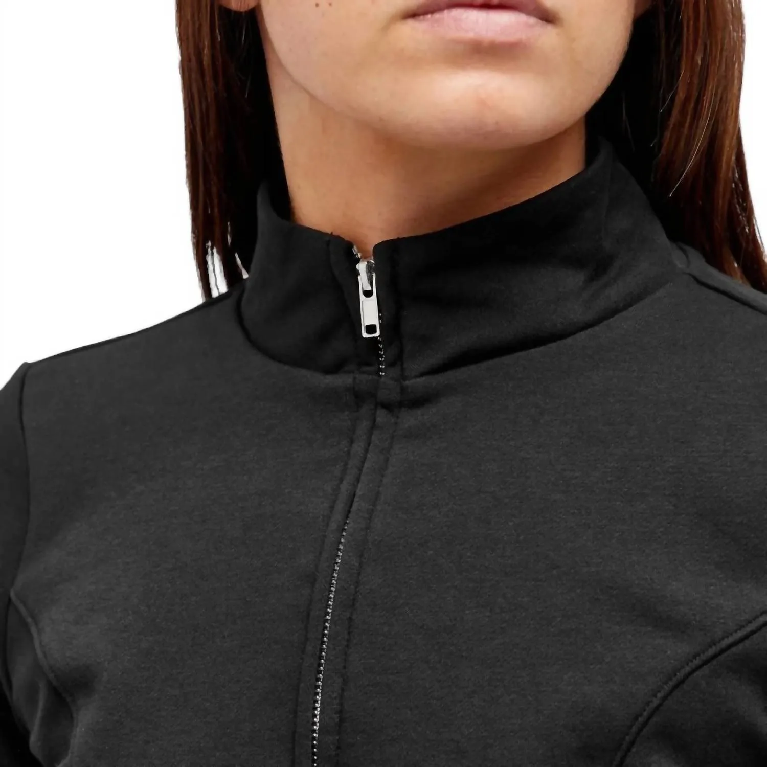 Compression Terry Mock Jacket In Black