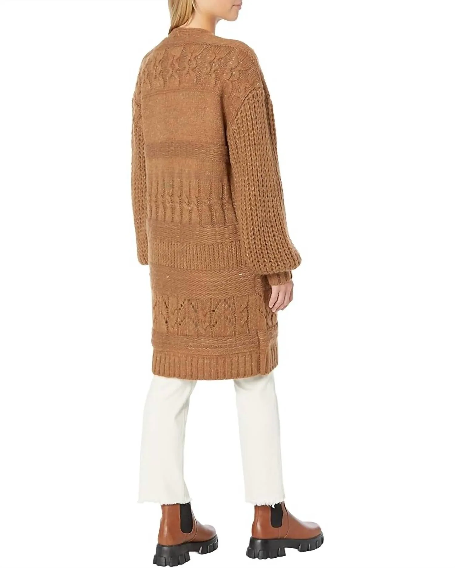Constance Sweater Open Cardigan In Copper